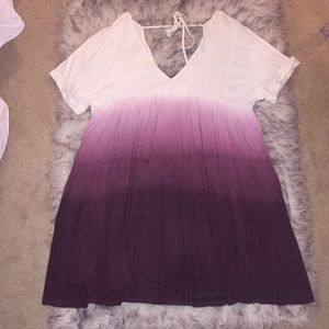 Crimson to Cream ombré babydoll dress